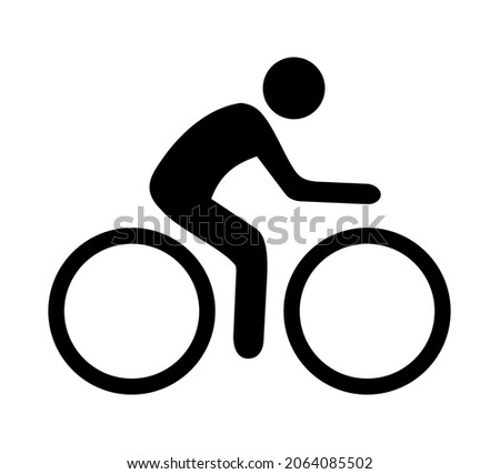 cyclist icon on white background