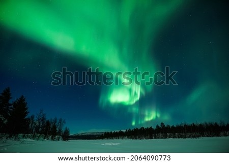 northern lights aurora borealis lapland Royalty-Free Stock Photo #2064090773