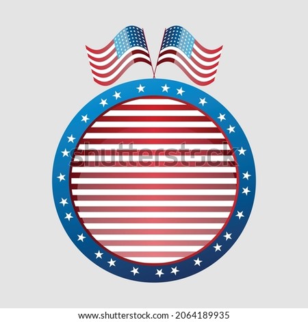 USA or America vector flag with waving or 3d flag illustration, national symbol of the United States of America