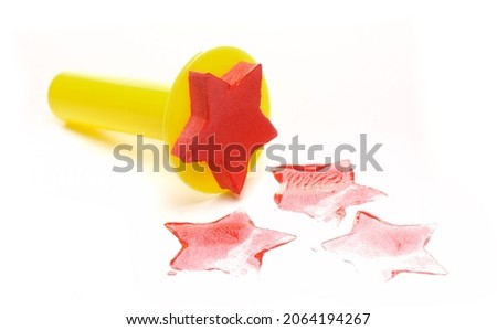 Painting sponge for print in shape star colors isolated on white  