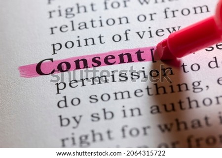 Fake Dictionary word, Dictionary definition of consent Royalty-Free Stock Photo #2064315722