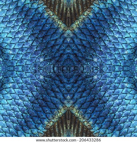 Seamless pattern made from blue fish tail. background texture