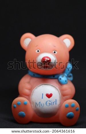 cute pink baby bear on background