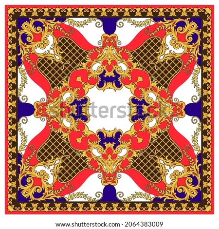 Design of kerchief in Baroque style Royalty-Free Stock Photo #2064383009