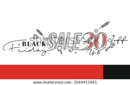 Black Friday Sale Promotion Poster or banner Design, Special offer 30% sale, Promotion and shopping vector template.