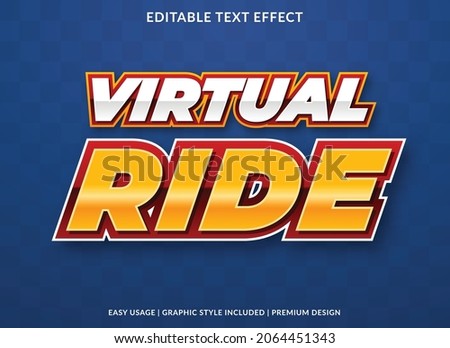 virtual ride text effect template with abstract and bold style use for business logo and brand