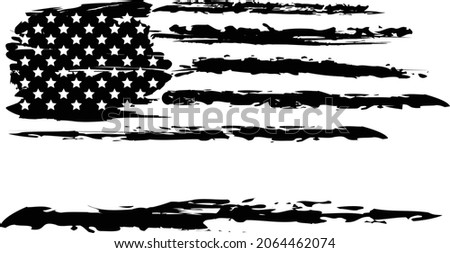 Vector Of The Distressed American Flag - Personalize it	
