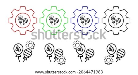 Balloons usa 4th july vector icon in gear set illustration for ui and ux, website or mobile application