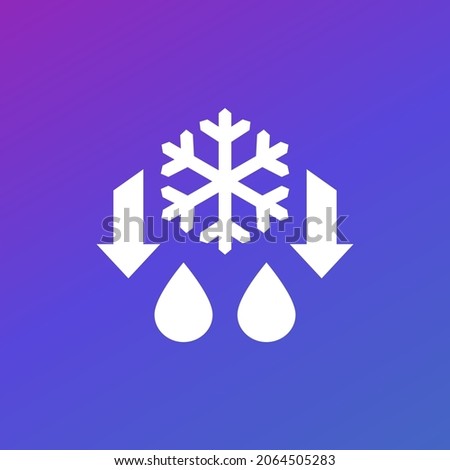 defrost, ice to water icon, vector