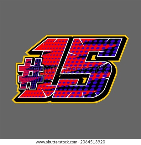Racing start number vector easy to editable