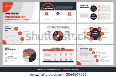 Business Presentation Template Design or Business Slide Royalty-Free Stock Photo #2064549866