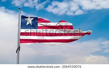Liberia flag - realistic waving fabric flag