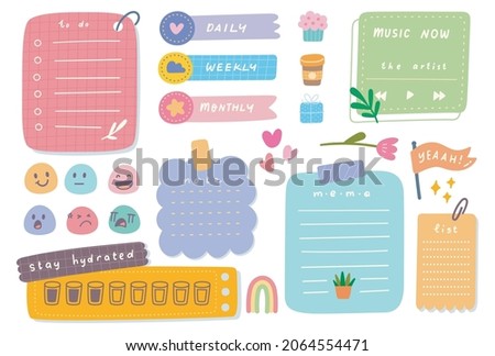 Cute journal and planner design vector illustration Royalty-Free Stock Photo #2064554471