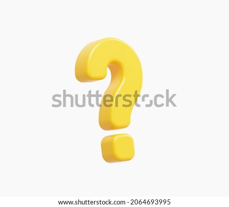 3d Realistic yellow question mark vector Illustration Royalty-Free Stock Photo #2064693995