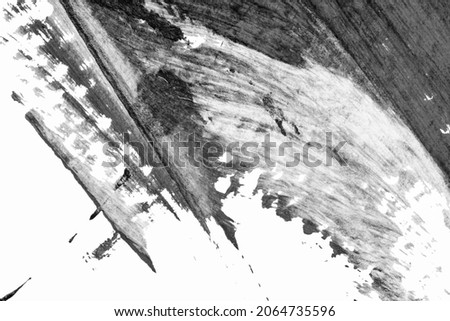 black white abstract acrylic painting color texture on white paper background by using rorschach inkblot method