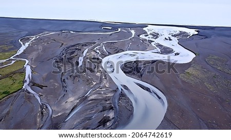 glacial river estuary into the ocean