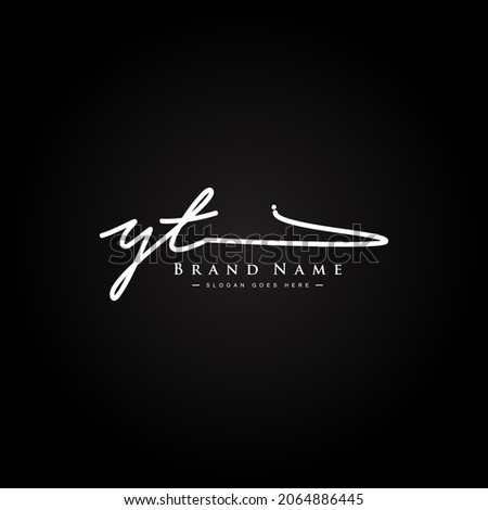 Initial Letter YT Logo - Handwritten Signature Logo
