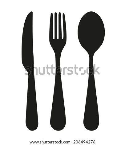 knife, fork and spoon Royalty-Free Stock Photo #206494276