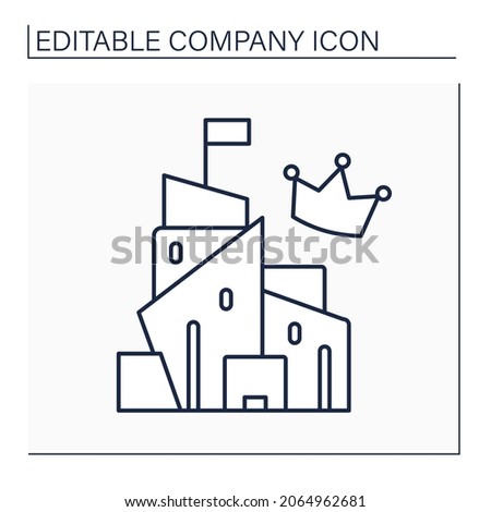 Headquarters line icon. Organization main office. Workplace for chairman, director. executive officer and employees.Company concept. Isolated vector illustration. Editable stroke