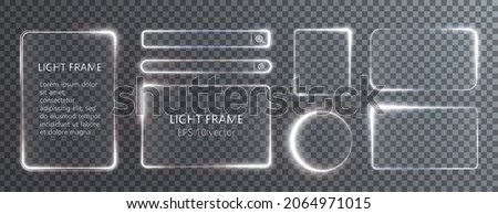 Collection of futuristic hud light white frame. PNG Technological background. Light white frames square, oval, rectangle, circle. HUD PNG. Royalty-Free Stock Photo #2064971015