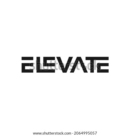 Typography Elevate, Simple Elevate Text Logo Design  Royalty-Free Stock Photo #2064995057