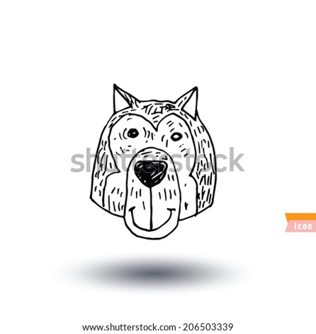 Dog icon, vector.