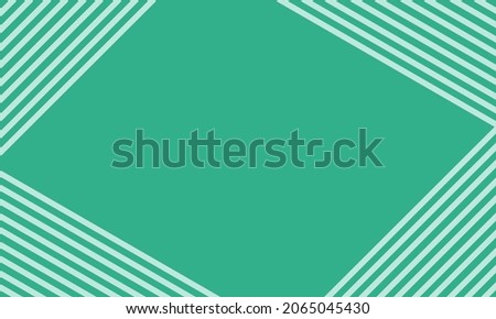 turquoise green background with stripes on the corners