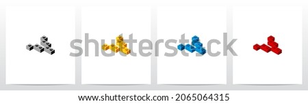 Toy Building Block Letter Logo Design Y