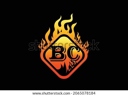 Fire BC Letter Logo And Icon Design Template