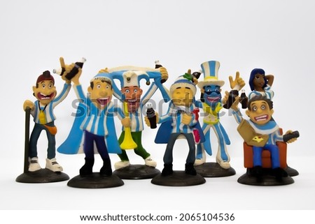 Figures of fans of the Argentine soccer team.