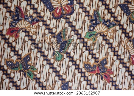 Batik pattern Indonesia, fabric background  Royalty-Free Stock Photo #2065132907