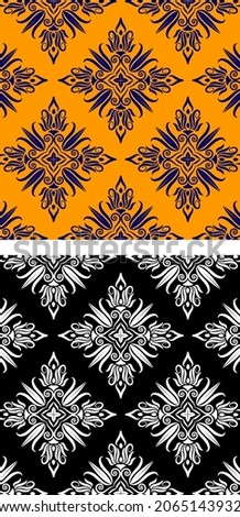 Traditional Asian, Indian motif design for textile printing, fabric printings