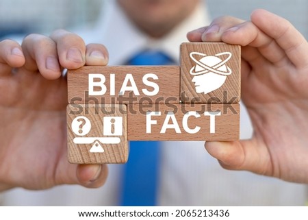 Concept of biases and facts. Prejudice Bias Discrimination Diversity Business Employee Rights. Unconscious bias. Royalty-Free Stock Photo #2065213436