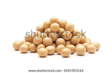 Heap of soybeans isolated on white background - Clipping path included Royalty-Free Stock Photo #2065303166