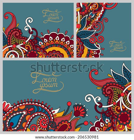 set of floral decorative background, template frame design for card, brochure, book, business card, postcard, wedding invitation, banner