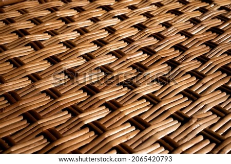 Hand-made textured basket. Wickerwork close-up. Backdrop for design ideas.