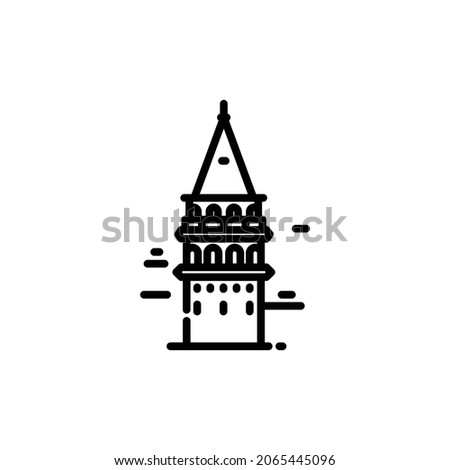Galata Tower Icon Isolated On White Background Royalty-Free Stock Photo #2065445096