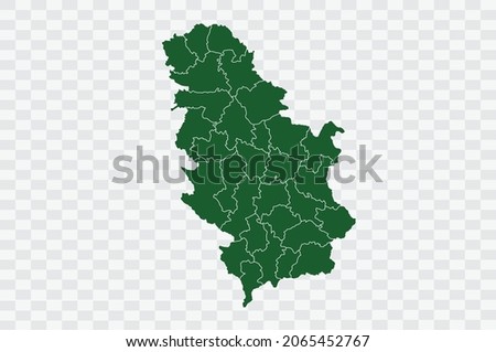 Serbia Map Green Color on Png Background