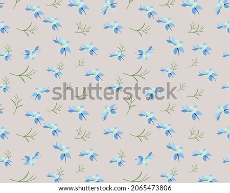 Small floral pattern, vector vintage repeating flowers  background,illustration use for textiles,wallpaper,cotton fabrics,clothing,print,covers,scrapbooking,gift wrap,project,wrapping paper.