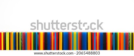 Coloured Cast Acrylic Sheet arranged on white background, banner style design