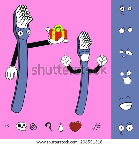 toothbrush cartoon isolated set pack in vector format very easy to edit