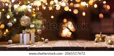 Christmas Tree with Decorations And Stars