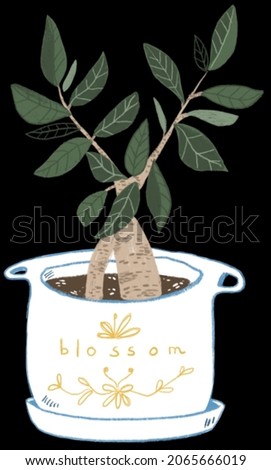 Potted plant clip art sticker item
