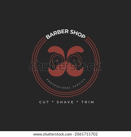 vintage color barber shop logo