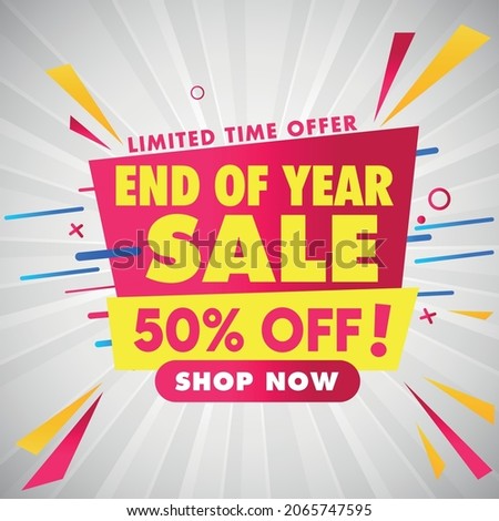 End of year sale banner, Vector artwork, Sale banner Royalty-Free Stock Photo #2065747595