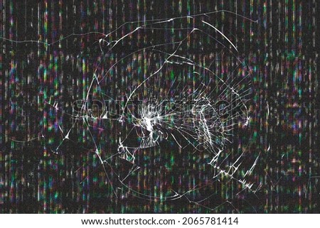 LCD screen with cracked glass effect