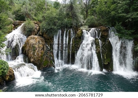 Naturial picture of the Waterfalls of Martin Brod on Una national park, Bosnia and Herzegovina