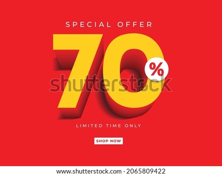 3d illustrations. discount up to 70% off special offer Royalty-Free Stock Photo #2065809422