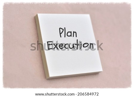 Text plan execution on the short note texture background