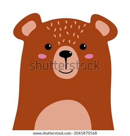 Cute bear. Vector illustration, isolated on a white background. Scandinavian style flat design. Concept for children print.